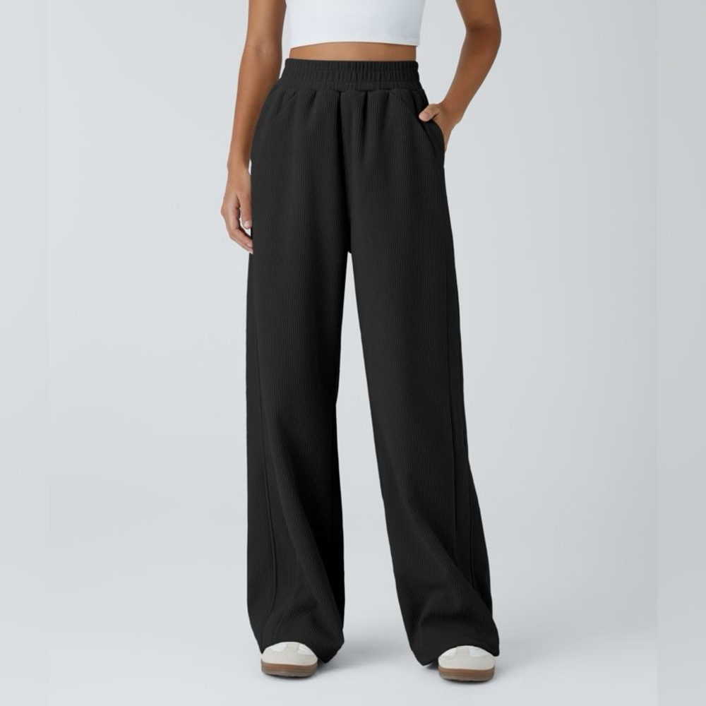 Halara High Waisted Side Pocket Straight Leg Mop Corduroy Pants large